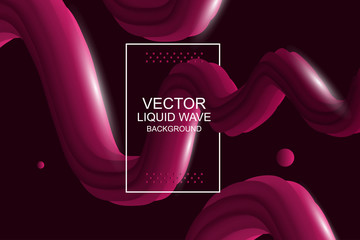 Aufkleber - Dynamic composition. Modern design 3d flow shape. Liquid wave backgrounds. Vector illustration.