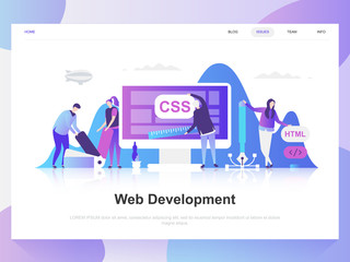 Web development modern flat design concept. Landing page template. Modern flat vector illustration concepts for web page, website and mobile website. Easy to edit and customize.