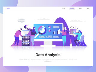 data analysis modern flat design concept. landing page template. modern flat vector illustration con
