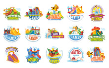 Playground Labels. Aqua Water Park Summer Entertainments