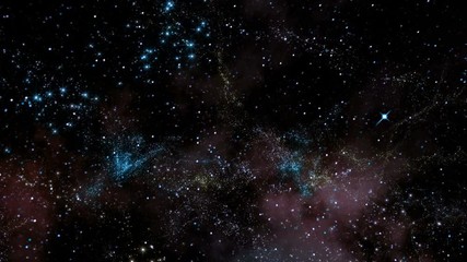 Wall Mural - Traveling through star fields in space (Loop).