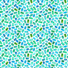 Seamless Pattern With Green Rectangles.
