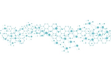 Structure molecule and communication. Dna, atom, neurons. Abstract polygonal structure with connecting dots and lines. Medical, technology, chemistry, science background. Vector illustration.