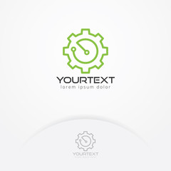 Gear technology logo, Logo technology with a gear symbol. Developer logo template