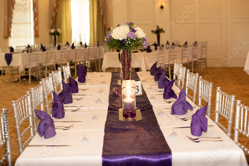 Purple Themes Wedding Reception Decor Buy This Stock Photo And
