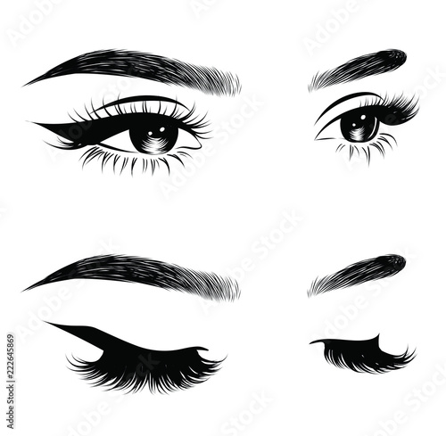 Cuadros en Lienzo Abstract fashion illustration of the eye with creative makeup