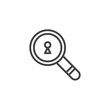 © alekseyvanin - Magnifying glass with keyhole outline icon. linear style sign for mobile concept and web design. Lock hole search simple line vector icon. Symbol, logo illustration. Pixel perfect vector graphics