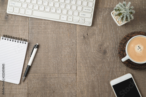 Cuadros en Lienzo Office desk or home office table background