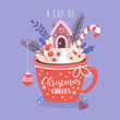 © girafchik - Merry Christmas concept with hot chocolate cup