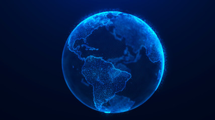 global planet background. global network planet earth. 3d rendering. world map point.