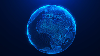 global planet background. global network planet earth. 3d rendering. world map point.