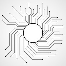 Cpu, Microprocessor, Microchip, Circuit Board, Vector Illustration