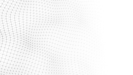 wave white background. abstract white futuristic background. wave with connecting dots and lines on 