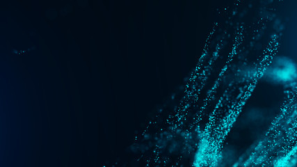 Aufkleber - Big data visualization. Digital background. Analytics representation. Wave of particles. 4k rendering.