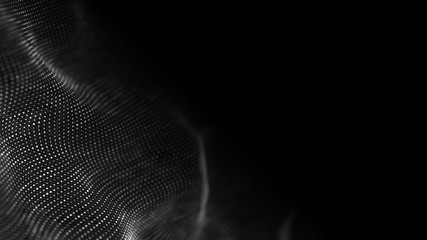 Fototapete - Data technology background. Abstract background. Connecting dots and lines on dark background. 3D rendering. 4k.