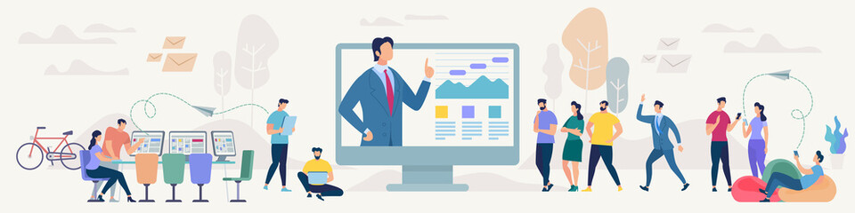 Social Network and Teamwork Vector Concept.