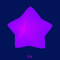 Poster - Abstract simple outline purple star on a prussian blue background. Vector symbol