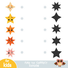 Find the correct shadow, education game for children. Geometric shapes