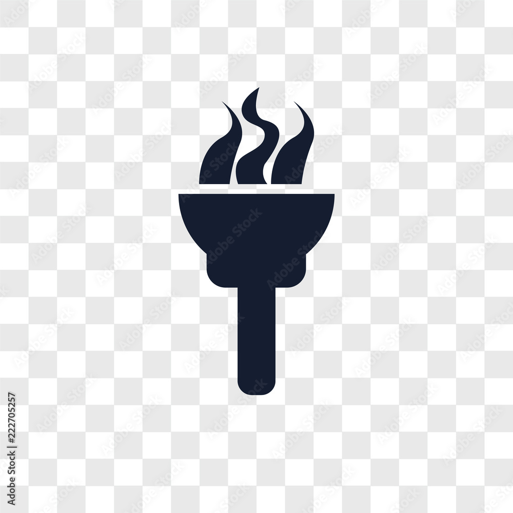 torch icons isolated on transparent background. Modern and editable torch icon. Simple icon vector illustration.