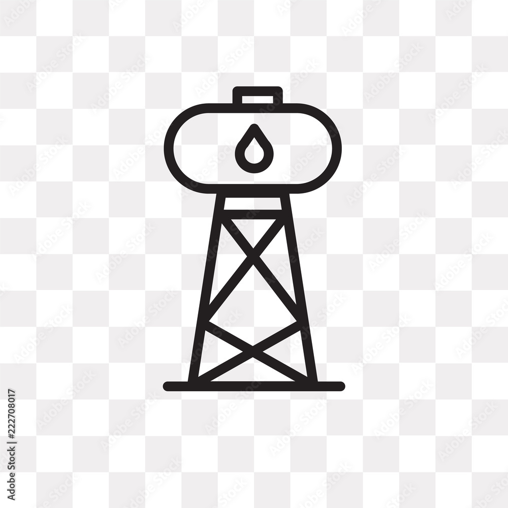 water tower icon on transparent background. Modern icons vector ...