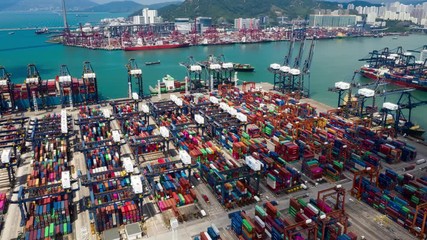 Poster - Timelapse of Container port in Hong kong city