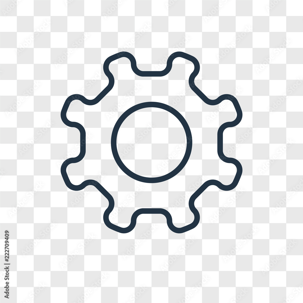 gear icons isolated on transparent background. Modern and editable gear ...