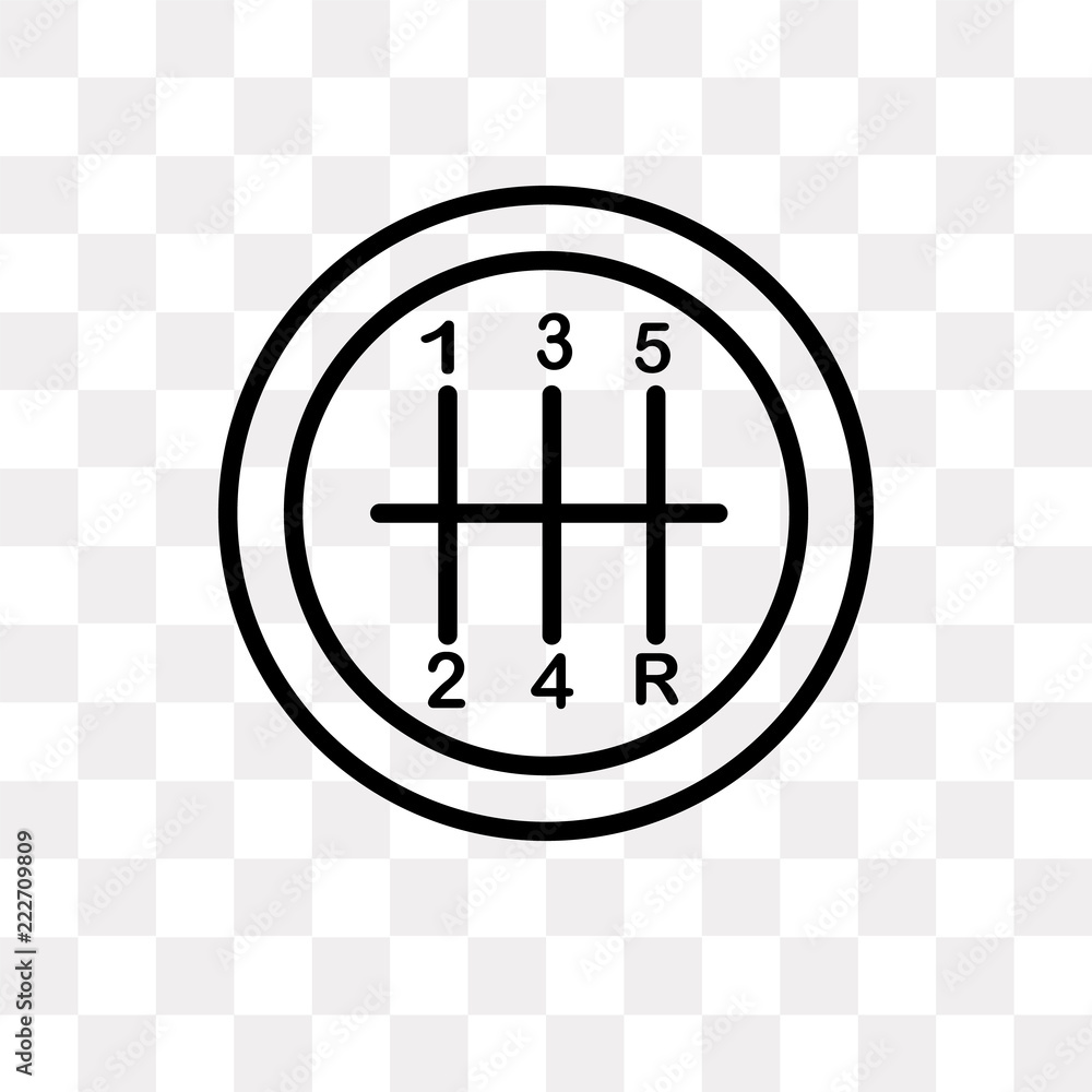 gearshift icon on transparent background. Modern icons vector ...