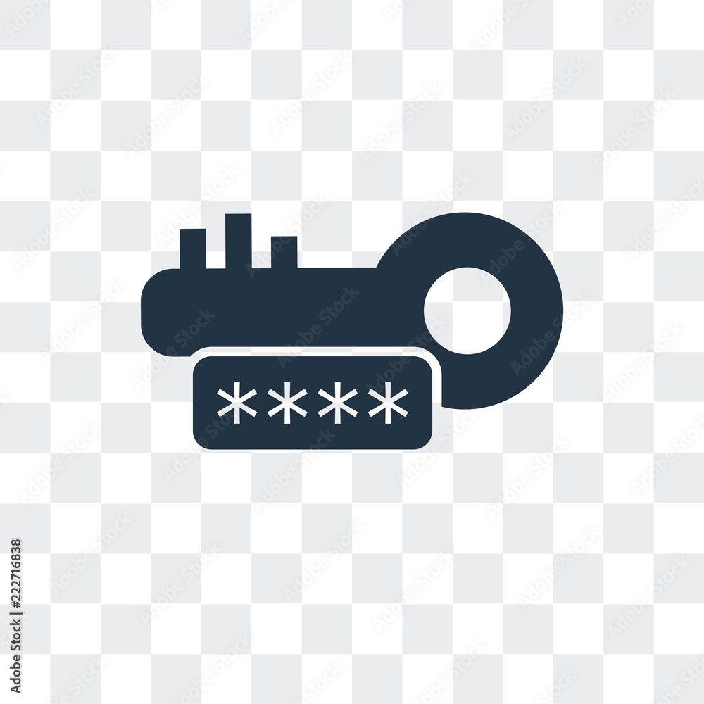 password icon isolated on transparent background. Modern and editable ...