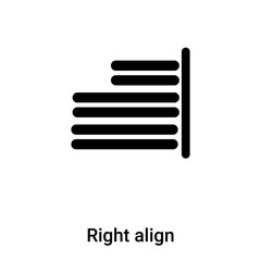 Right align icon vector isolated on white background, logo concept of Right align sign on transparent background, black filled symbol