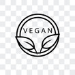 vegan icon isolated on transparent background. Modern and editable vegan icon. Simple icons vector illustration.