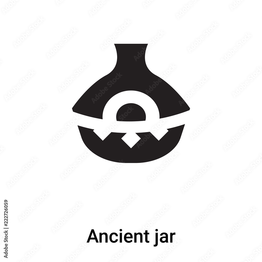 Ancient jar icon vector isolated on white background, logo concept of ...