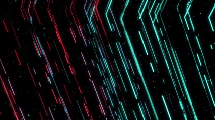 Leinwandbilder - Futuristic Line Element Flickering Moving Particle Graphic Animation Background	