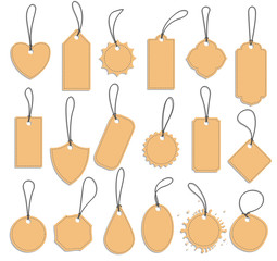 Wall Mural - tag label set, blank vintage paper tags