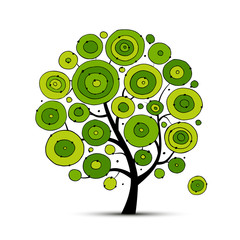 Aufkleber - Abstract circles tree, sketch for your design