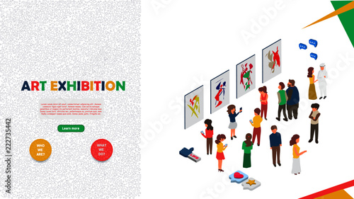 Art Exhibition Concept Banner With Character Illustration Can Use