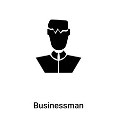 Businessman icon vector isolated on white background, logo concept of Businessman sign on transparent background, black filled symbol