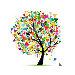 Aufkleber - Abstract colorful tree for your design