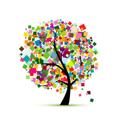 Aufkleber - Abstract colorful tree for your design