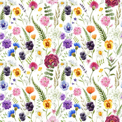 Watercolor floral vector pattern