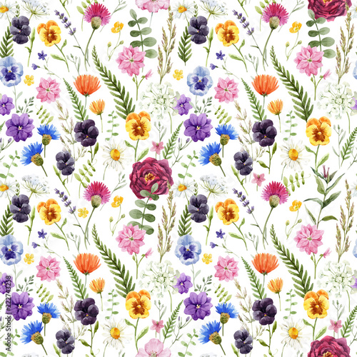 Watercolor floral vector pattern