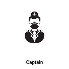 Wall Mural - Captain icon vector isolated on white background, logo concept of Captain sign on transparent background, black filled symbol