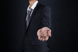 © apimook - Businessman empty open cupped hands. Concept of giving or holding. select focus