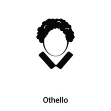 Othello Icon Vector Isolated On White Background, Logo Concept Of Othello Sign On Transparent Background, Black Filled Symbol