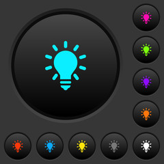 Poster - Lighting bulb dark push buttons with color icons