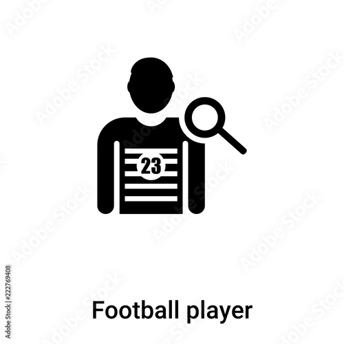 Fotografie, Tablou Football player icon vector isolated on white background, logo concept of Footba