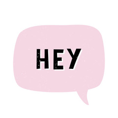 Sticker - Hey Retro Typographic Design