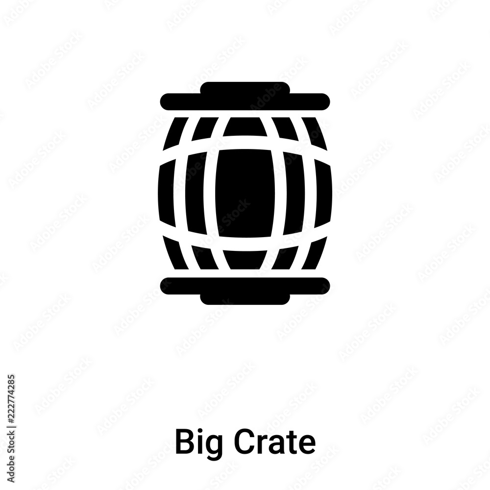Big Crate icon vector isolated on white background, logo concept of Big Crate sign on transparent background, black filled symbol
