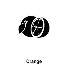 Orange Icon Vector Isolated On White Background, Logo Concept Of Orange Sign On Transparent Background, Black Filled Symbol