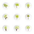© ylivdesign - Green palms icons set. Flat illustration of 9 green palms vector icons for web