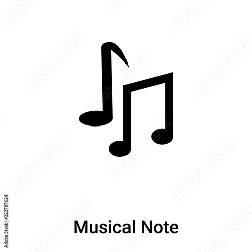 Musical Note Icon Vector Isolated On White Background Logo